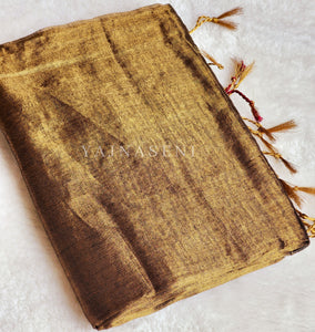 Tissue x Cotton Saree - Bronze