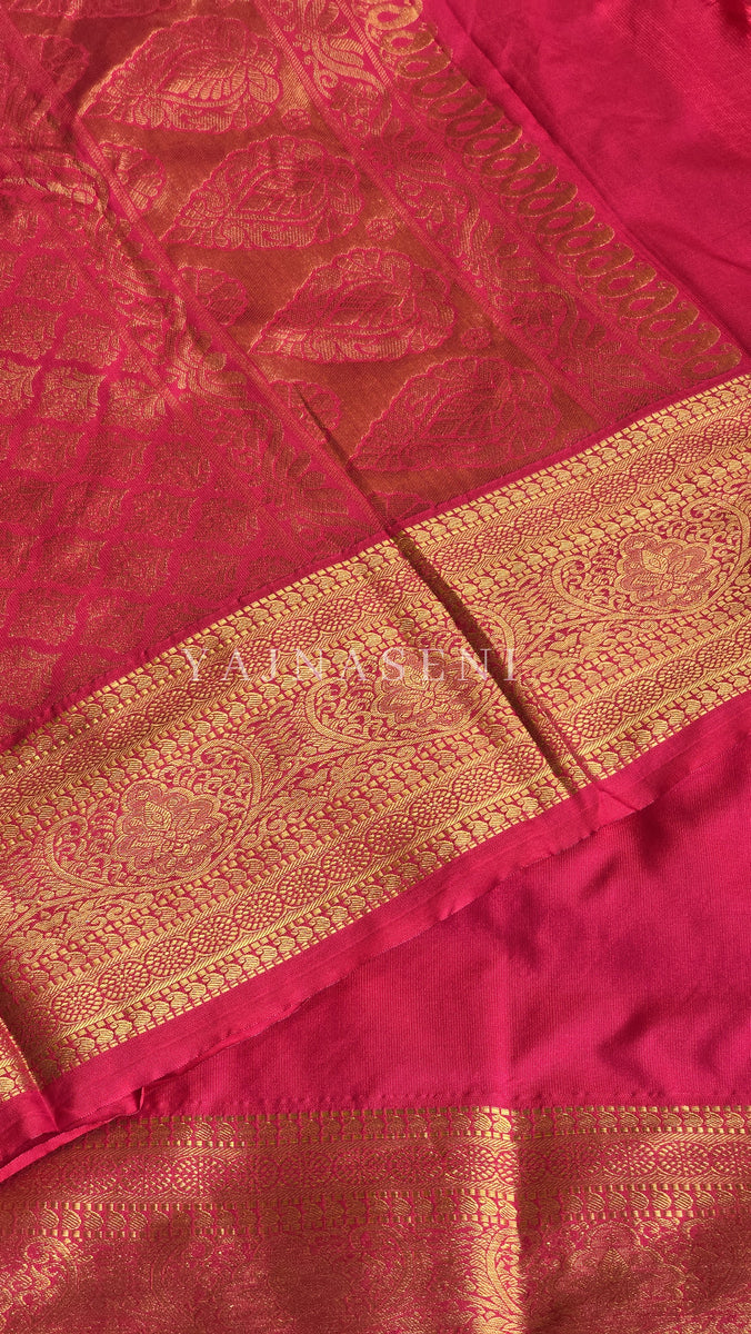Semi Kanchi Silk x Gold Zari Saree - Black