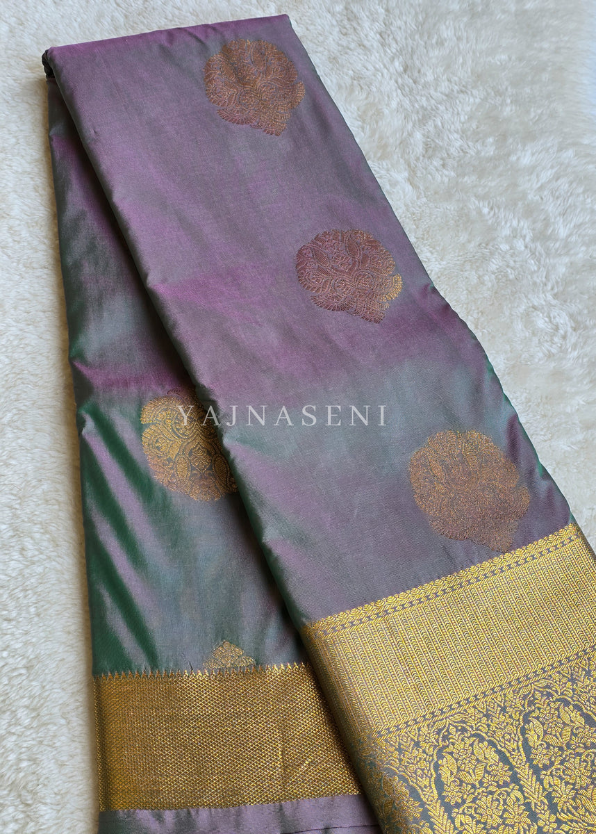 Pallakku Series : Semi Kanchi Silk Saree - Maroon main image 0