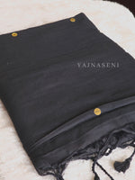 Load image into Gallery viewer, Soft Cotton x Sequins Saree : Black
