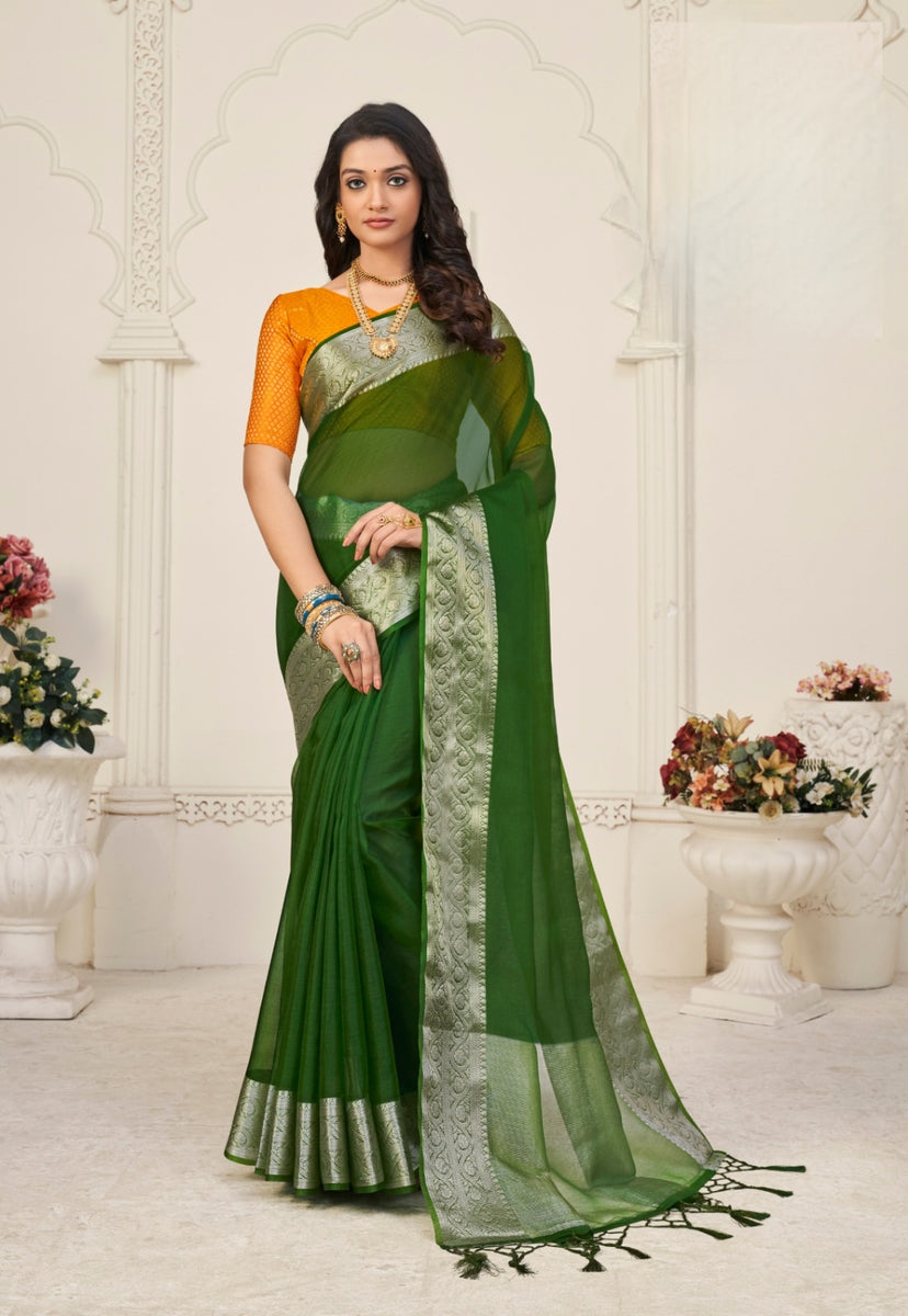 Soft Silk x Gold Zari Saree - Dark Purple