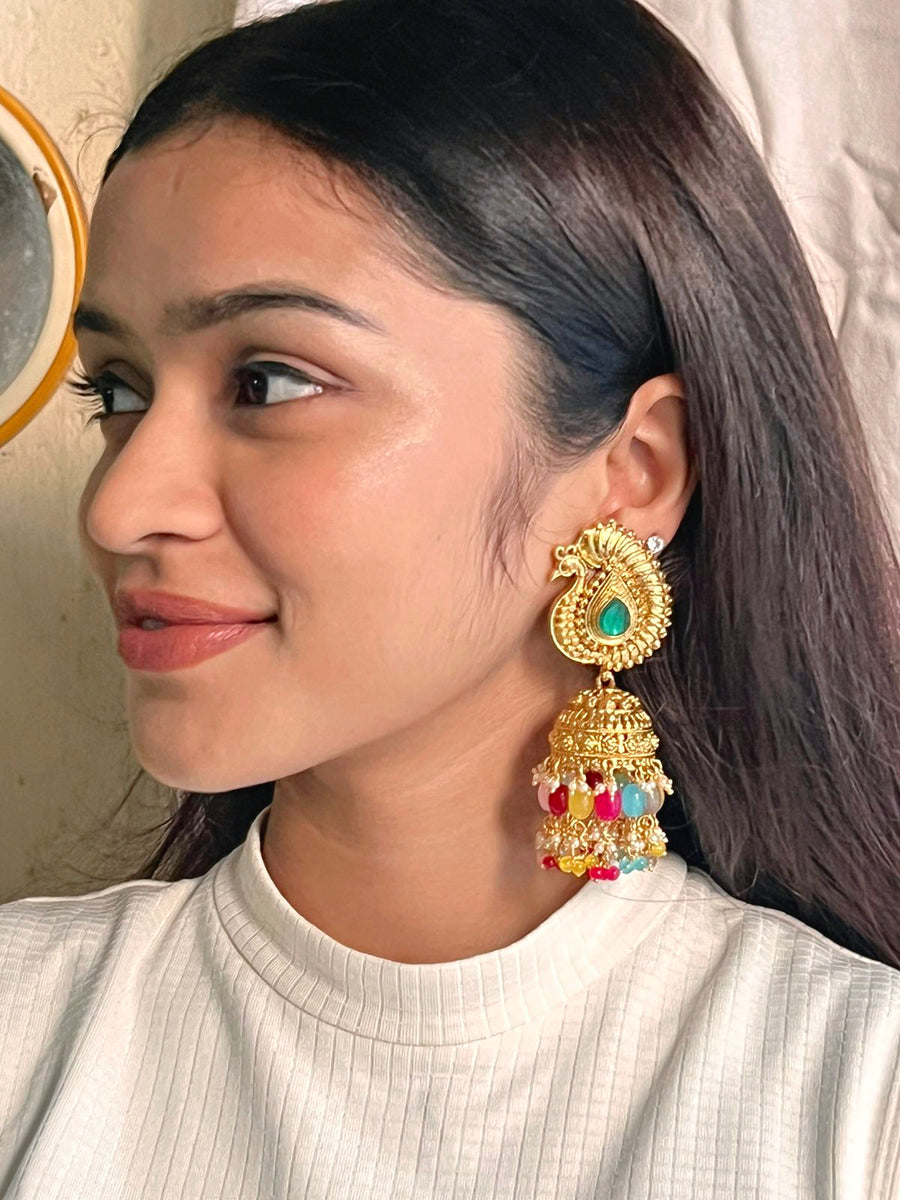 MYTHILI jimikkis (rani x green) main image 1