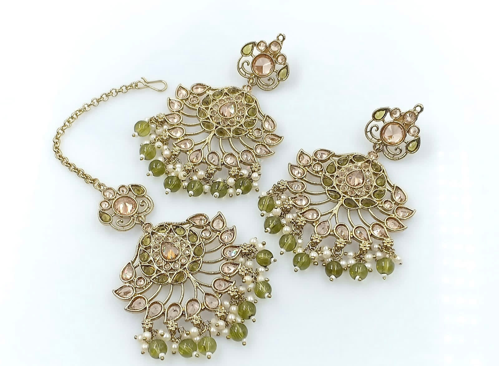 ANKITA earrings + tikka (olive)