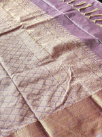 Load image into Gallery viewer, Semi Soft Silk Gold Zari Saree - Ash Purple
