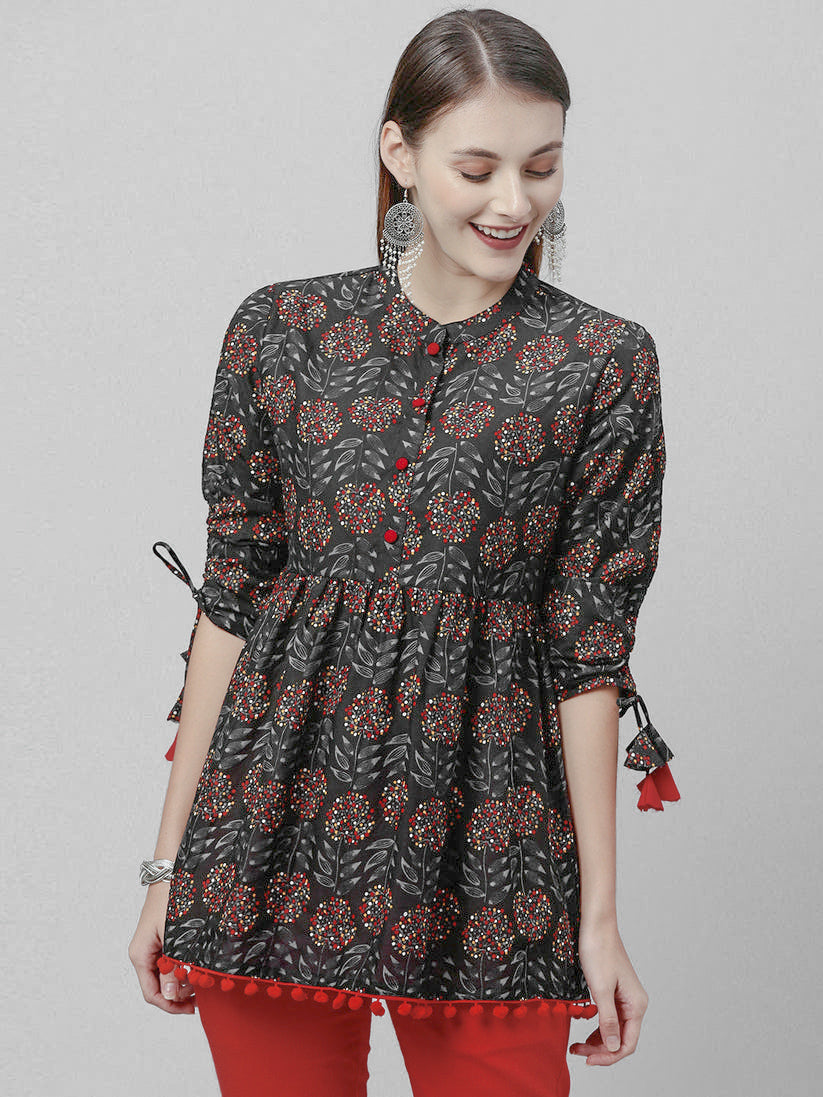 MIRHA [M / 38] - Peplum Top (Grey)