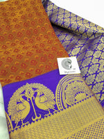 Load image into Gallery viewer, Semi Silk Kanchipuram Saree - Honey
