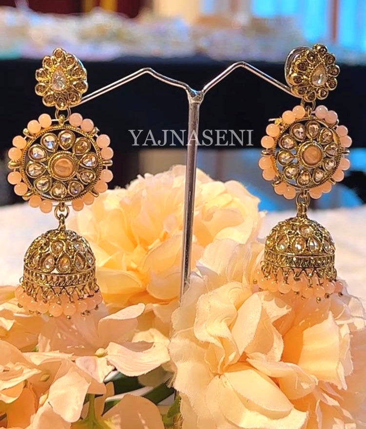 SHREYA Jhumkas - Peach