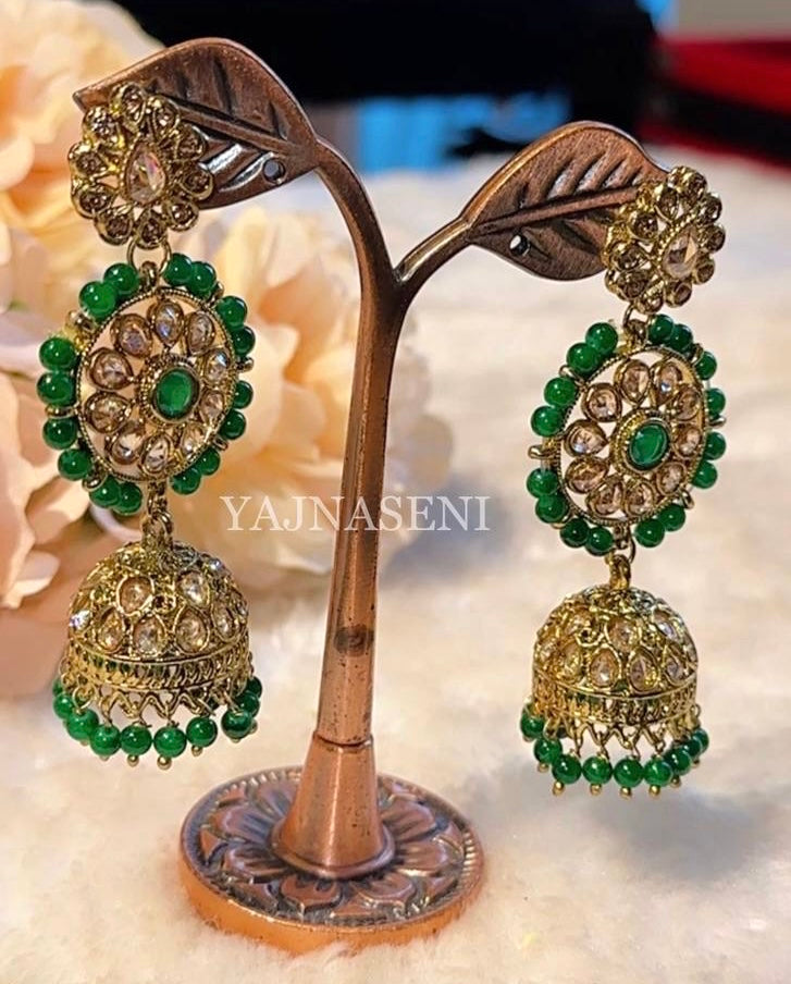 SHREYA Jhumkas - Green