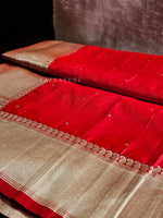 Load image into Gallery viewer, Banarasi Satin Silk Saree - Red
