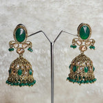 Load image into Gallery viewer, AALIYAH jhumkas (green)
