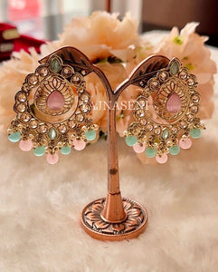 ANEEKA earrings - Mint x Pink