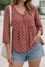 Load image into Gallery viewer, KESHAVI [3XL/46] - Kurti Short Top (Maroon)
