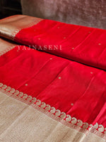 Load image into Gallery viewer, Banarasi Satin Silk Saree - Red
