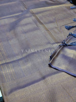 Load image into Gallery viewer, Kubera Pattu Saree x Copper Gold Zari - Periwinkle Blue
