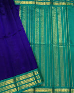 Load image into Gallery viewer, Handloom Kanchipuram Silk Cotton Saree : Royal Blue x Pine Green
