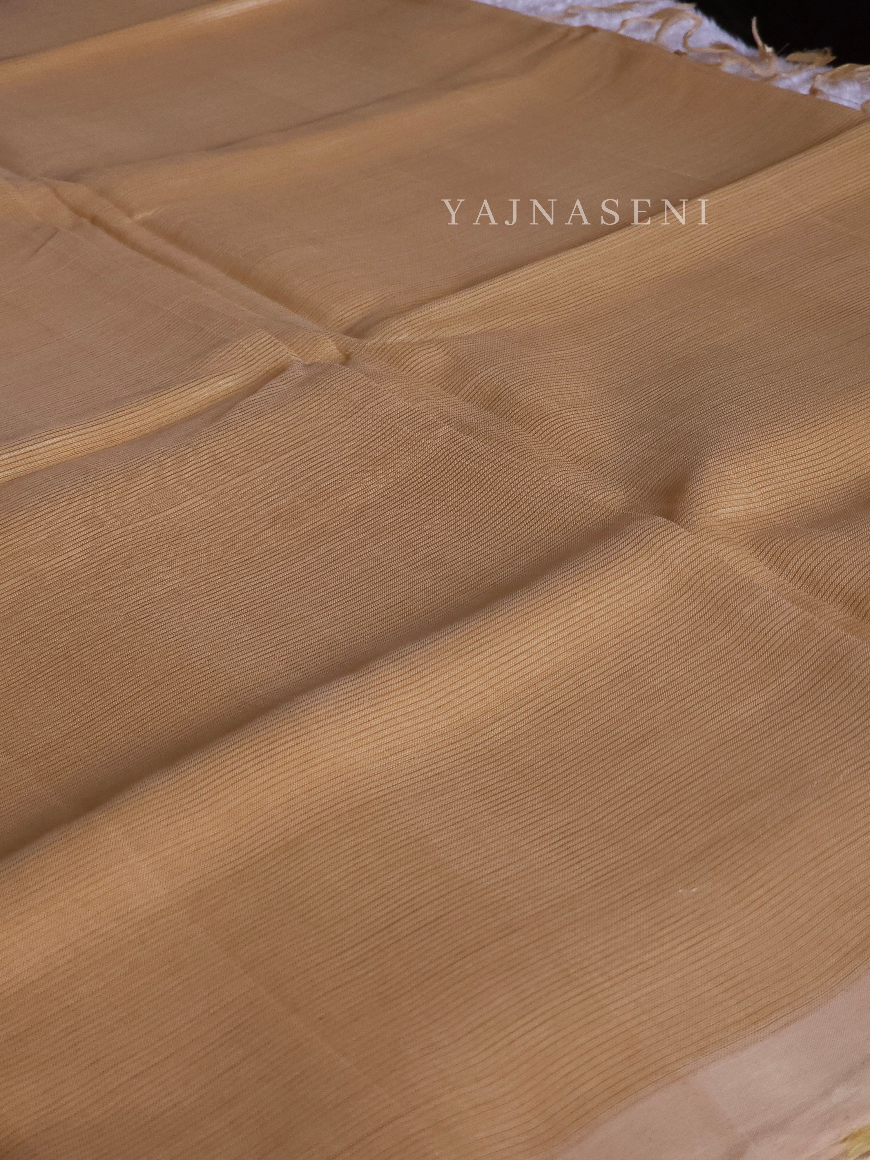 Mangalagiri Cotton Silk Saree - Light Gold