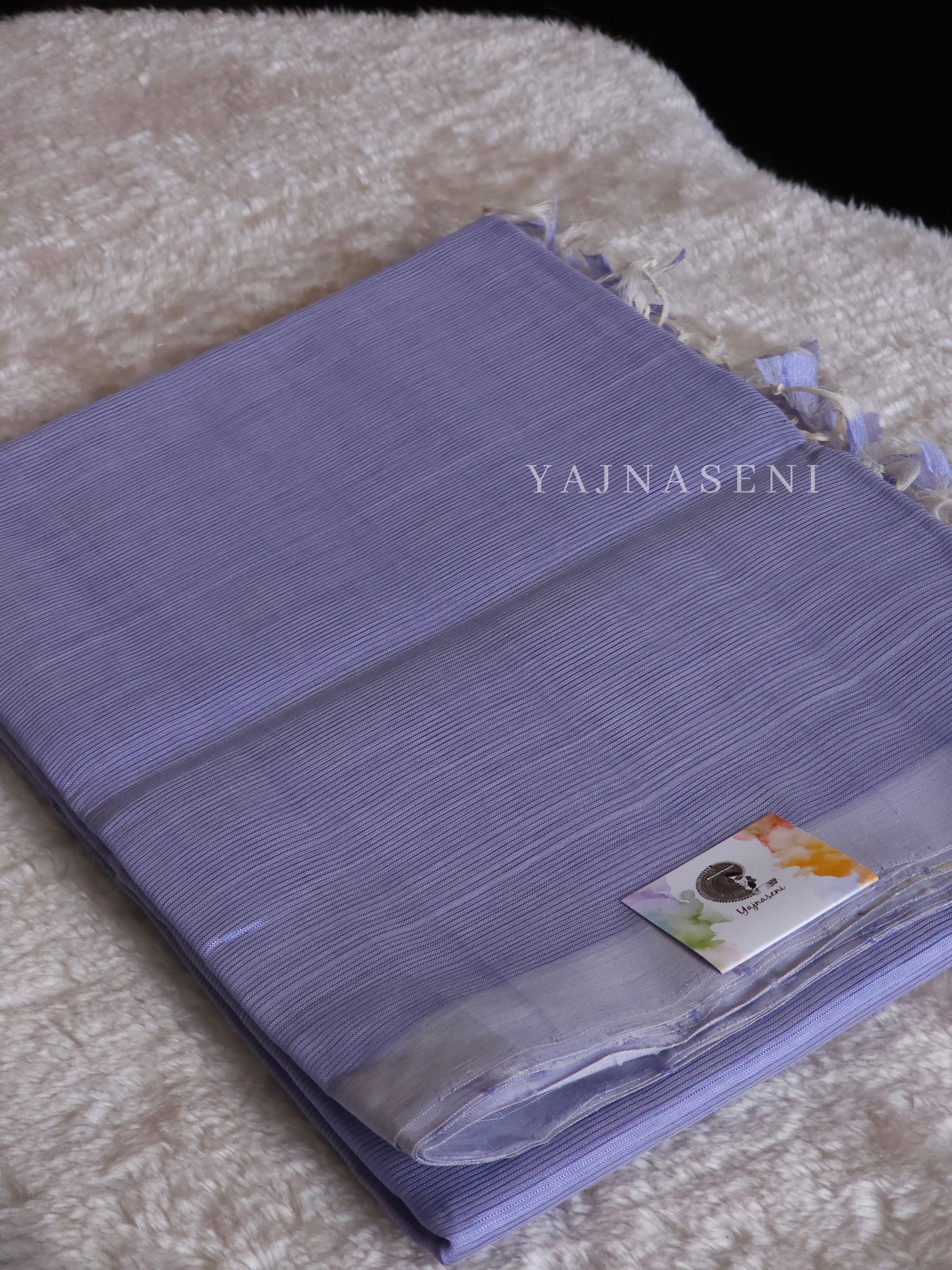Mangalagiri Cotton Silk Saree - Periwinkle