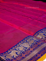 Load image into Gallery viewer, Kanchipuram Pure Cotton Saree - Purple x Blue

