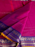 Load image into Gallery viewer, Kanchipuram Pure Cotton Saree - Purple x Blue
