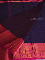 Load image into Gallery viewer, Kanchipuram Pure Cotton x Copper zari saree - Aubergine
