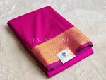 Load image into Gallery viewer, Minimalist Semi Silk Saree x Gold Zari - Magenta
