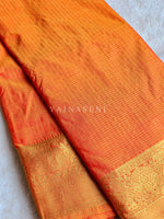 Load image into Gallery viewer, Vaira oosi x Checkered Saree - Orange
