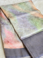 Load image into Gallery viewer, Floral x Kubera Pattu Saree - Grey x Multicolour

