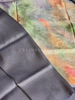 Load image into Gallery viewer, Floral x Kubera Pattu Saree - Grey x Multicolour
