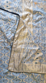 Load image into Gallery viewer, Viscose Dola Silk Saree x Full Zari Work - Pastel Blue
