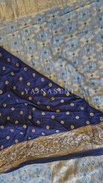 Load image into Gallery viewer, Viscose Dola Silk Saree x Full Zari Work - Pastel Blue
