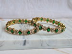 Load image into Gallery viewer, RESHMI - pair of bangles (Emerald)
