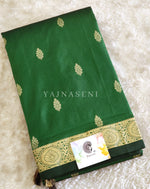 Load image into Gallery viewer, Kanchi cotton silk saree x mini border : Green
