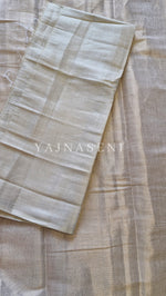 Load image into Gallery viewer, Tissue Saree x Colour Tassels : Metallic Silver Blue
