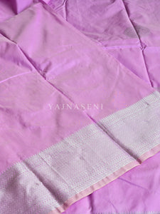 Semi Soft Silk Silver Zari Saree - Lilac