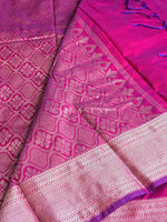 Load image into Gallery viewer, Semi Soft Silk Silver Zari Saree - Berry
