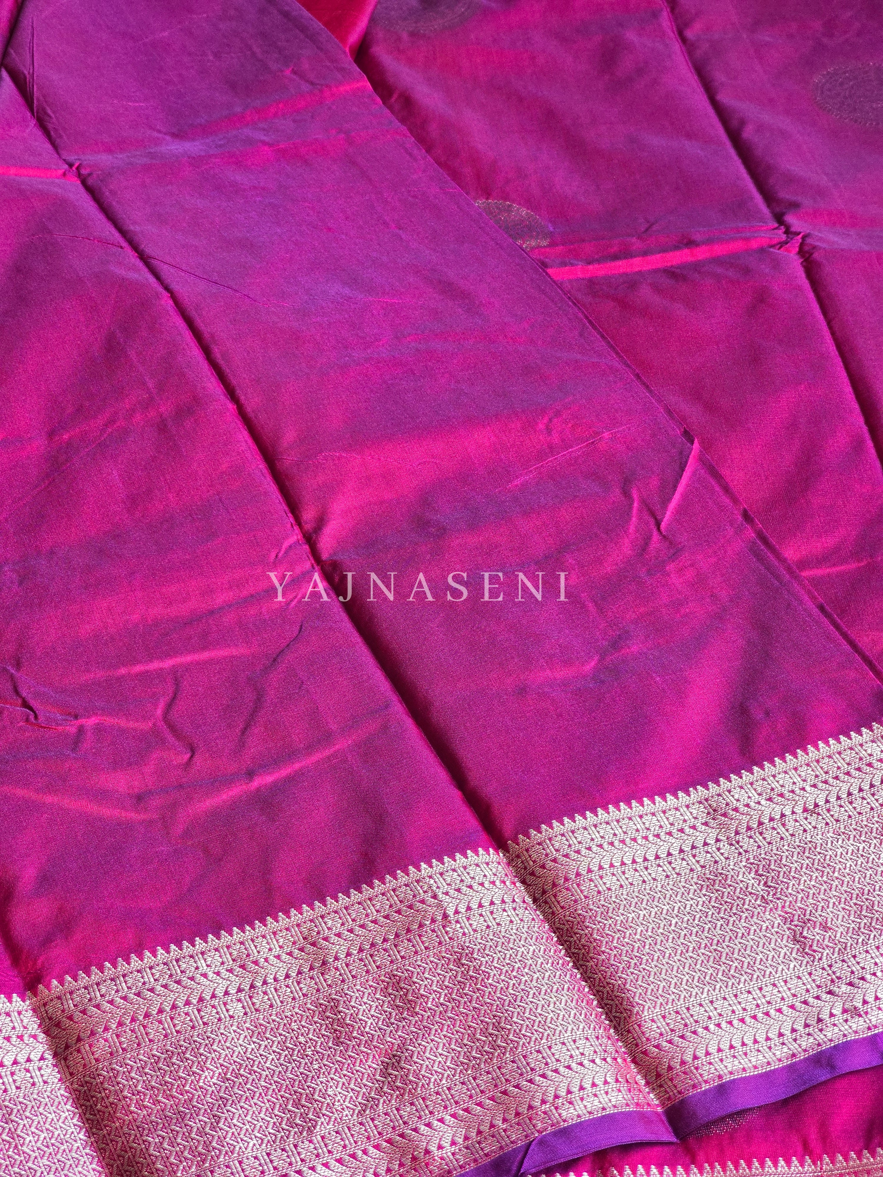 Semi Soft Silk Silver Zari Saree - Berry