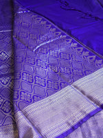 Load image into Gallery viewer, Semi Soft Silk Silver Zari Saree - Royal Blue
