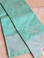 Load image into Gallery viewer, Semi Soft Silk Silver Zari Saree - Pastel Turquoise
