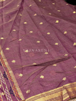 Load image into Gallery viewer, Cotton Silk Saree X Darker Shade Pallu : Mauve x Plum
