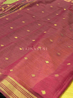Load image into Gallery viewer, Cotton Silk Saree X Darker Shade Pallu : Mustard x Dark Pink
