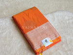 Load image into Gallery viewer, Semi Soft Silk Silver Zari Saree - Burnt Orange
