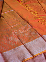 Load image into Gallery viewer, Semi Soft Silk Silver Zari Saree - Burnt Orange
