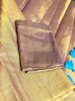 Load image into Gallery viewer, Tissue Saree x Colour Tassels : Metallic Dark Gold

