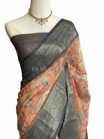 Load image into Gallery viewer, Linen Cotton Saree - Rustic Canopy

