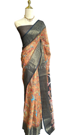 Load image into Gallery viewer, Linen Cotton Saree - Rustic Canopy
