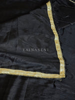 Load image into Gallery viewer, Shimmery Tissue Saree x Lace Border : Black
