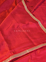 Load image into Gallery viewer, Shimmery Tissue Saree x Lace Border : Red
