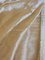 Load image into Gallery viewer, Tissue Saree x Scallop Lace Border : Champange Gold x Hot Pink
