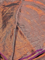 Load image into Gallery viewer, Shimmery Tissue Saree x Lace Border : Copper x Black

