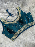 Load image into Gallery viewer, Teal : Readymade blouse [SHREYA]
